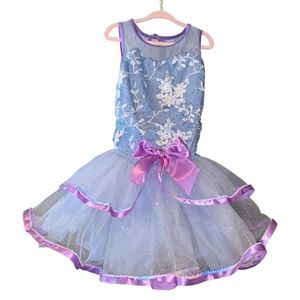 Weissman Light Blue & Purple Sparkle Dance Dress (1C)